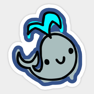 Super Happy Whale Sticker